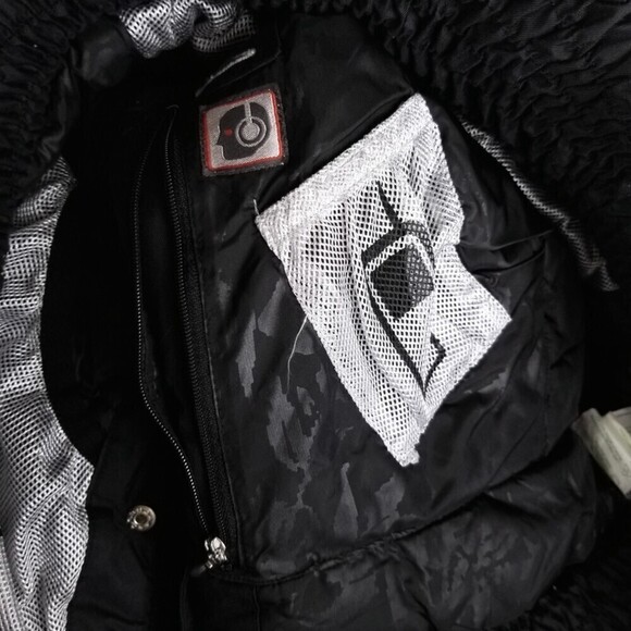 Vintage Obermeyer Waterproof Crop Fur Collar Hoodie Snow Jacket Womens 6 Black - Picture 9 of 10